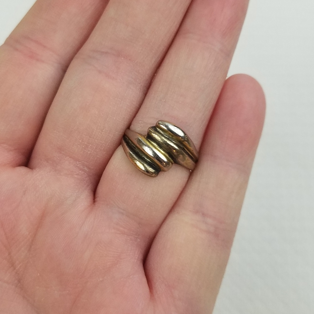 925 Stamped Sterling SILVER Vintage Look Wrap Ring - Picture 3 of 8